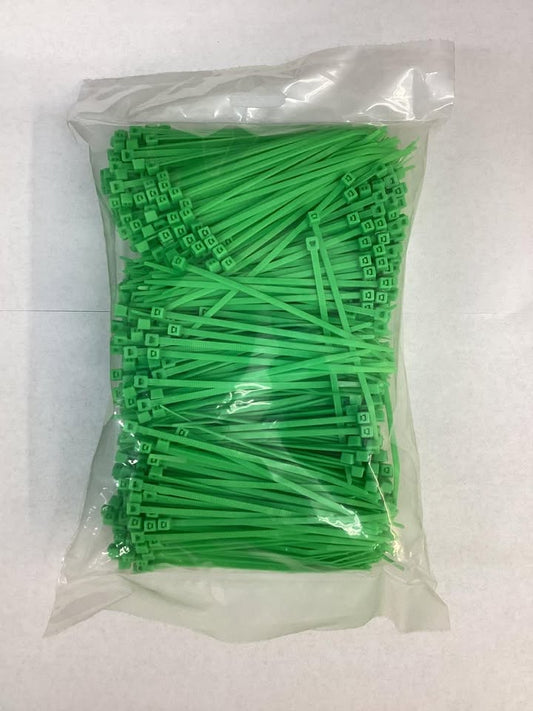 4.1” Fluorescent Green Cable Ties, 1000 ct.
