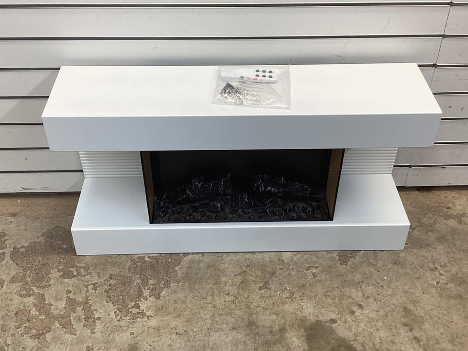 18 Inch 3-Sided Wall Mounted Electric Fireplace with 32 Inch Wide Floating Mantle