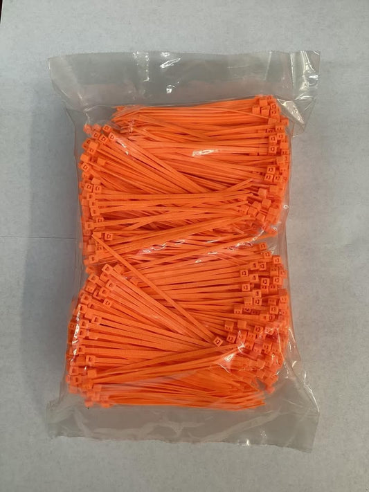 4.1” Fluorescent Orange Cable Ties, 1000 ct.