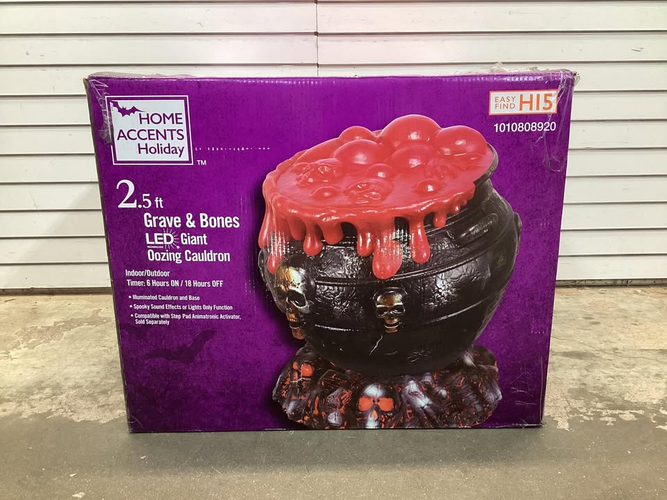 Home Accents 2.5 ft. Giant LED Oozing Cauldron Halloween Prop With Sound Effect