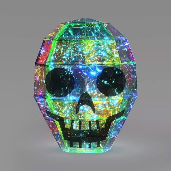 Hyde & EEK! Boutique 16" Narrow Iridescent Skull 3D Modular Light Structure