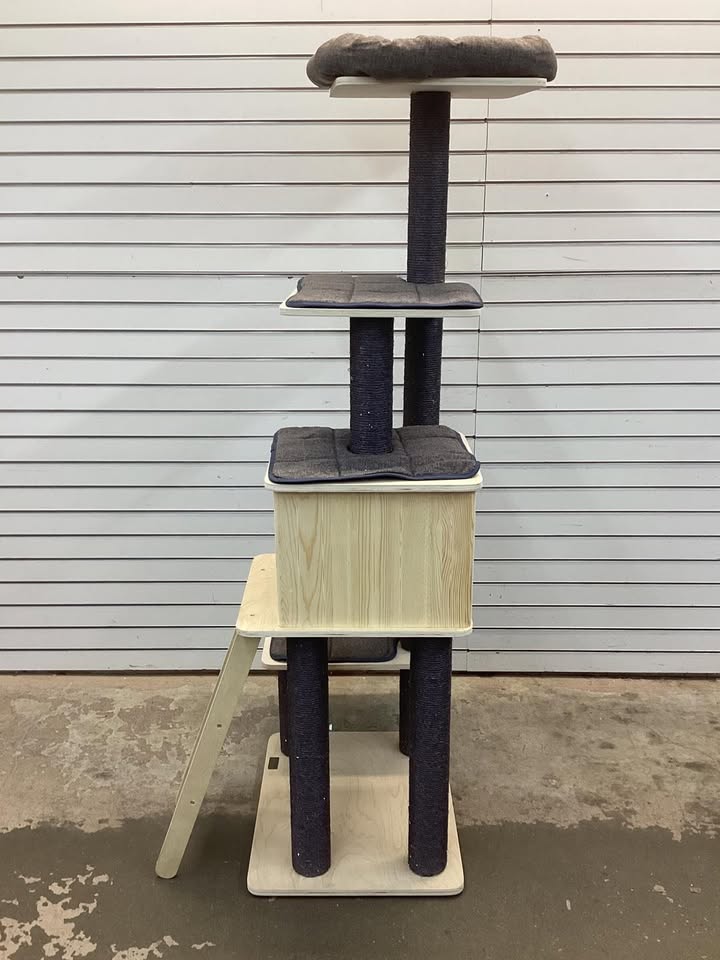 Costway 5-Tier Modern Wood Cat Tower with Washable Cushions