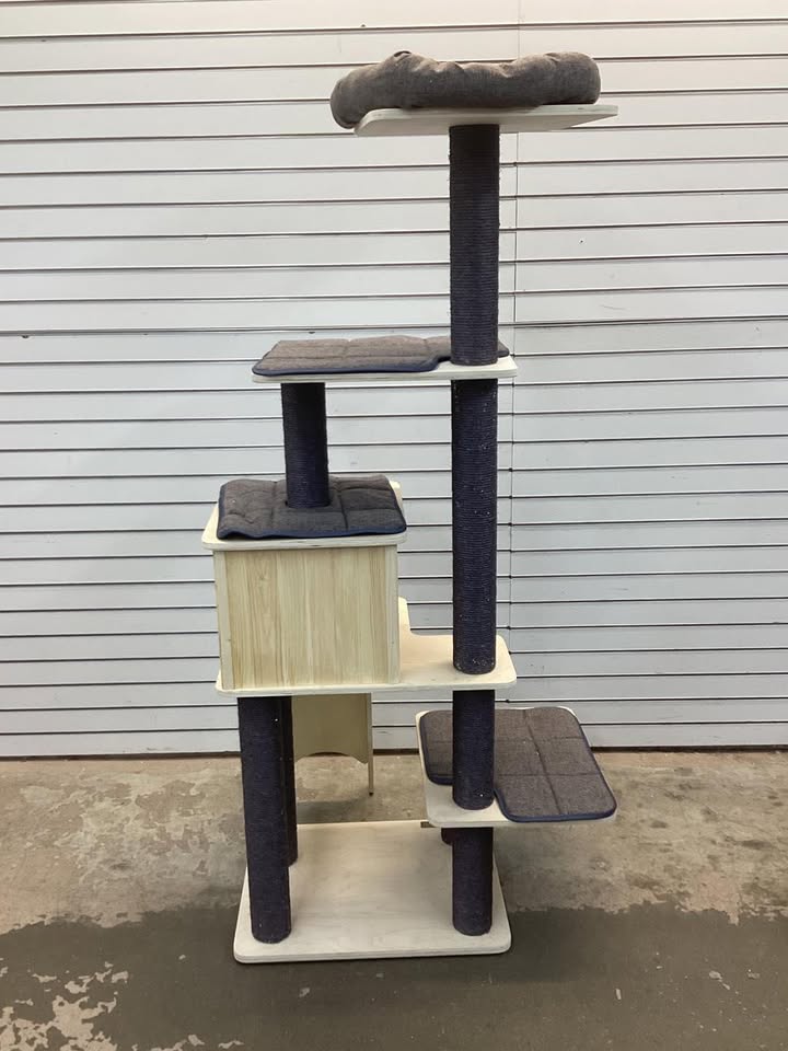 Costway 5-Tier Modern Wood Cat Tower with Washable Cushions