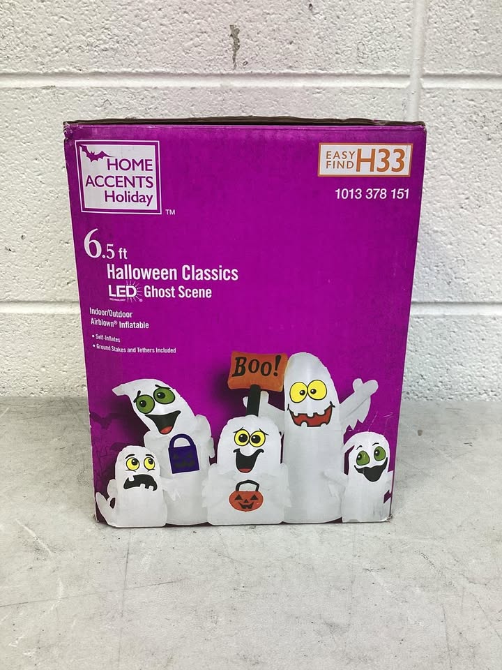 Halloween Home Accents Holiday 6.5 ft LED Lighted Inflatable Ghosts Scene