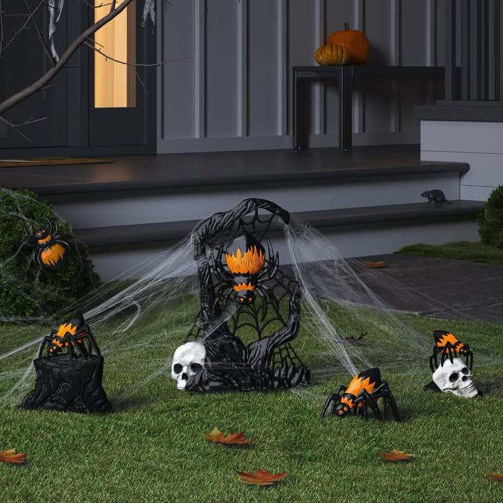 10pc Spiders Scene Setter Halloween Decorative Prop Kit - Hyde and EEK! Boutique