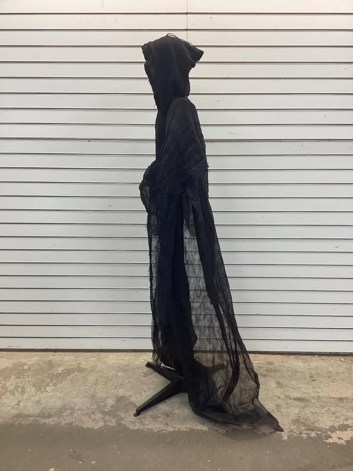 63 in. Talking Skeleton Reaper with Moving Mouth for Indoor or Outdoor Halloween Decoration, Battery-Operated, Thanatos