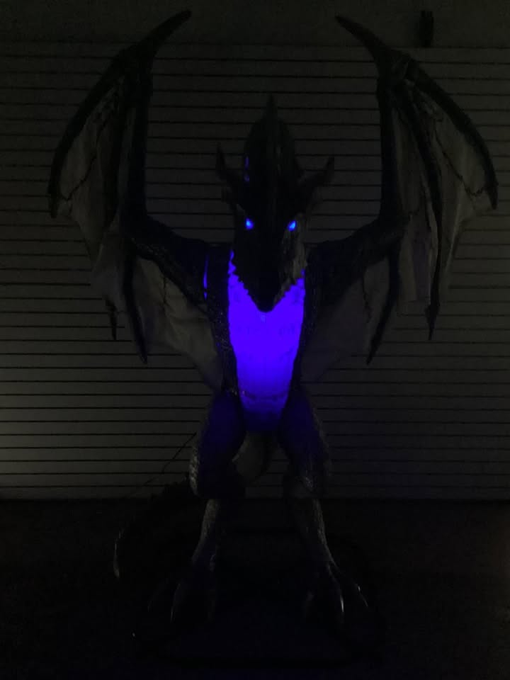 Home Accents Holiday 8 ft. Wide Gruesome Grounds Giant-Sized Color-Changing Animated LED Wyvern