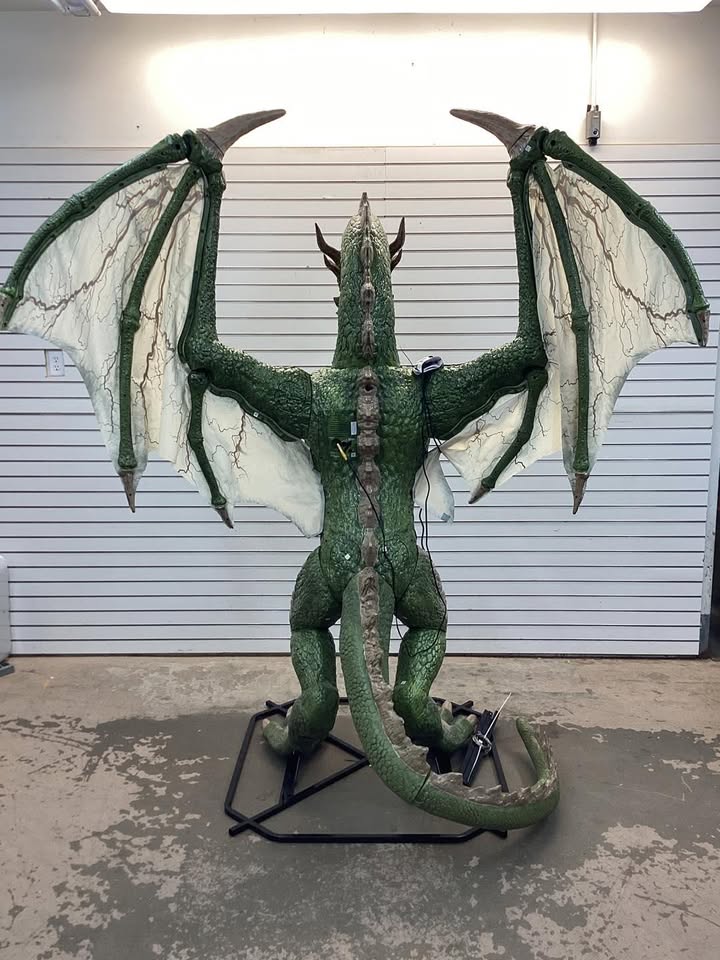 Home Accents Holiday 8 ft. Wide Gruesome Grounds Giant-Sized Color-Changing Animated LED Wyvern