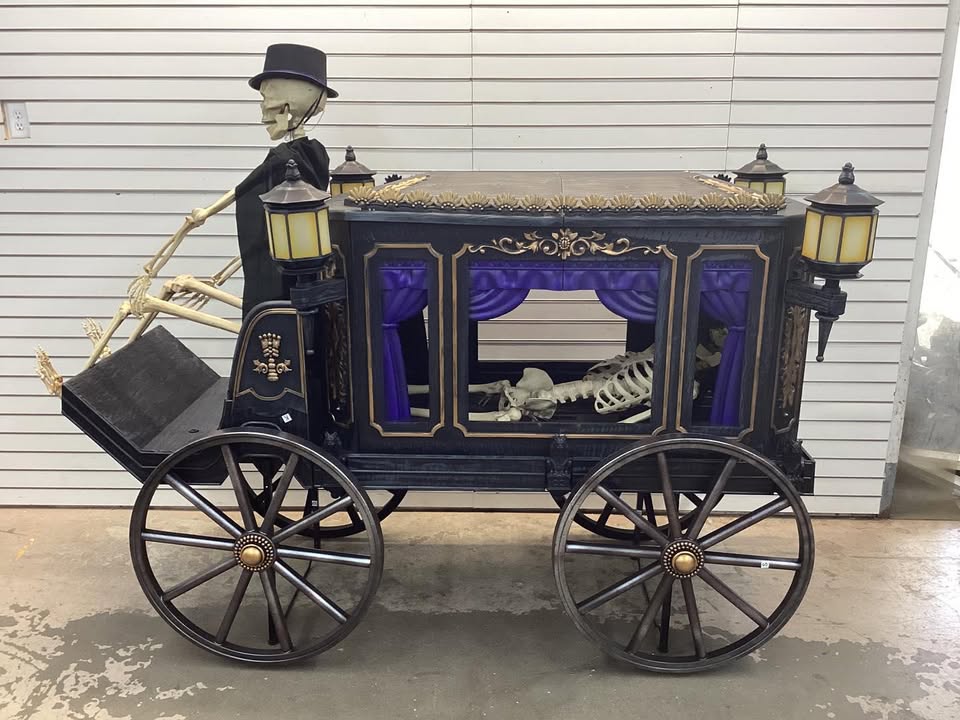 Accents Holiday 5 FT Grave & Bones Animated LED Hearse