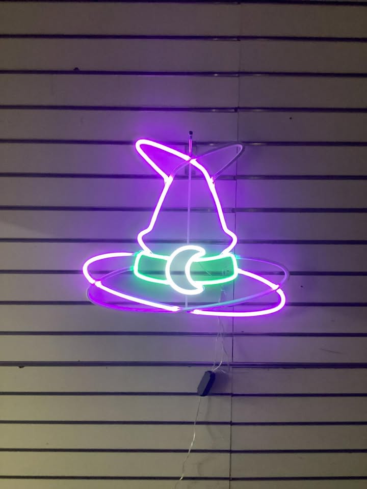 Hyde And Eek! Boutique LED Animated Witch At Neon Sign