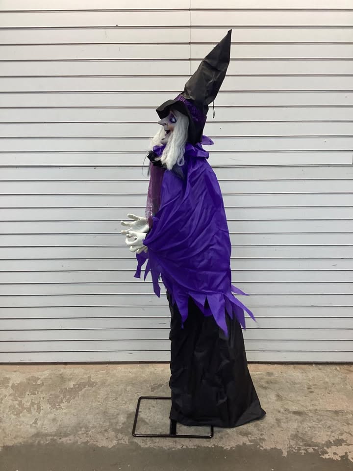 Haunted Hill Farm 6 ft Lifesize Animatronic Witch with Lights and Sound
