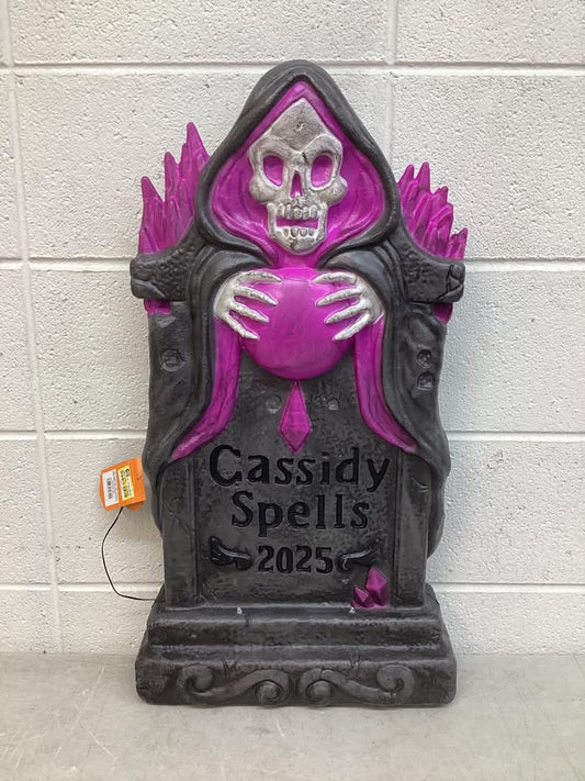 Hyde and Eek! Lit Reaper Tombstone, 27” H