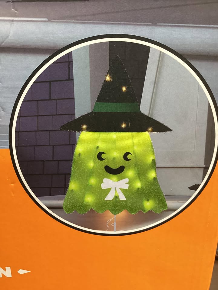 Hyde and Eek 28.5” Reversible Ghost Witch Sign