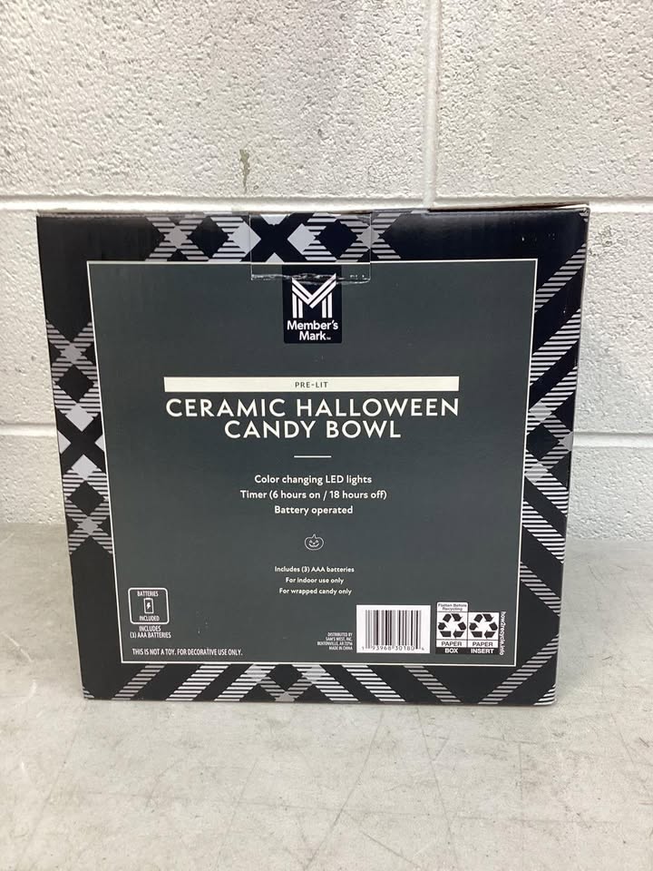 Member's Mark Pre-Lit Ceramic Mummy Halloween Candy Bowl