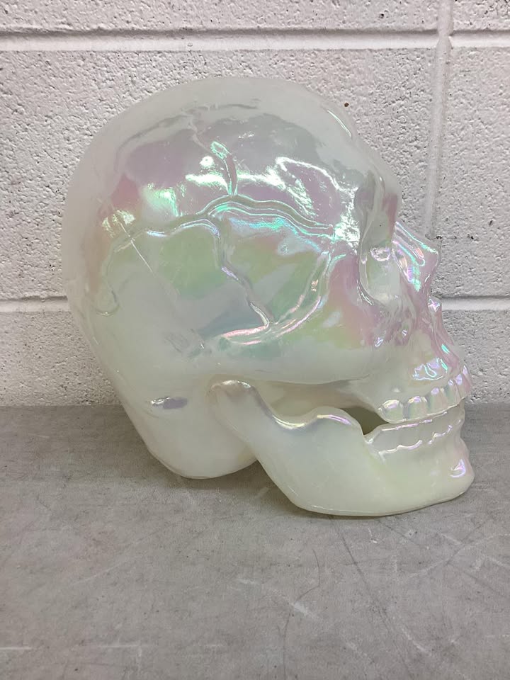 HalloweenCostumes.com One Size Fits Most Large Pearl Oil Slick Skull Halloween Prop | Skull Halloween Decorations, Pink