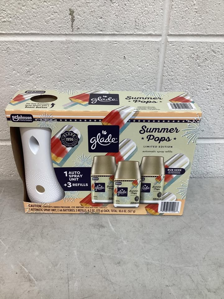 Glade Automatic Spray Air Freshener Americana Collection, Summer Pops, 1 Holder + 3 Refills