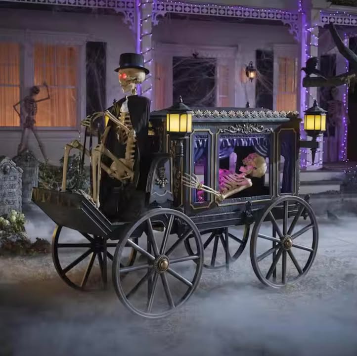 Accents Holiday 5 FT Grave & Bones Animated LED Hearse