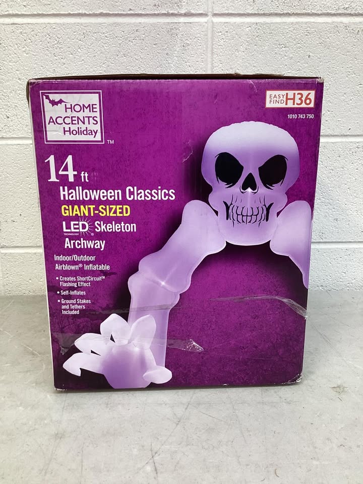 Home Accents 14 ft Giant-Sized LED Skeleton Archway Skull