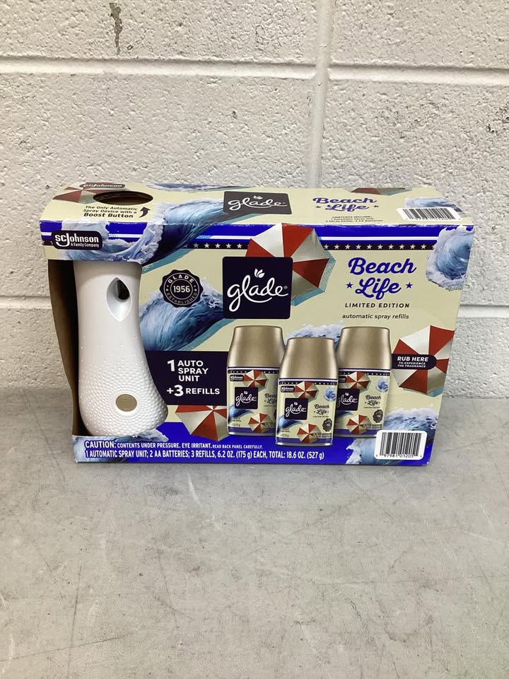 Glade Automatic Spray Air Freshener Americana Collection, Beach Life, 1 Holder + 3 Refills