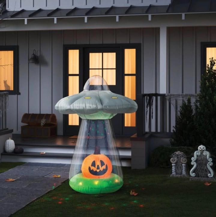 6' Alien Ship and Jack Airblown Inflatable Halloween Decoration
