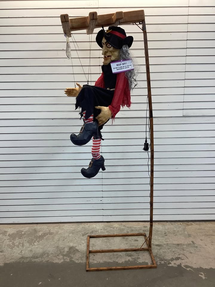 6' Marionette Witch Animatronic Halloween Puppet Animated