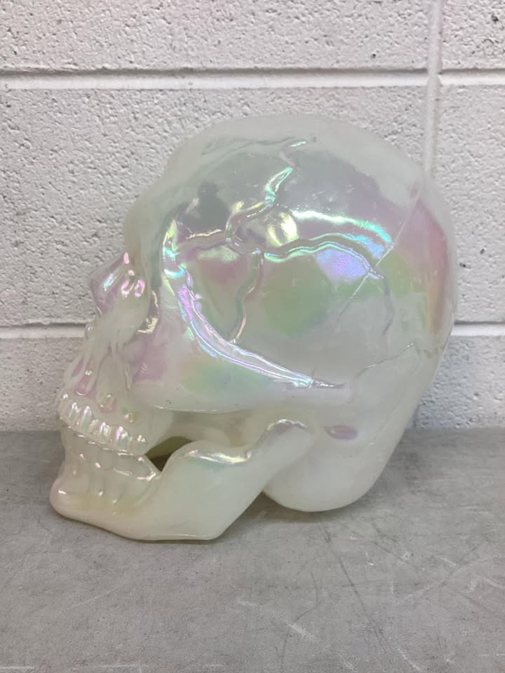 HalloweenCostumes.com One Size Fits Most Large Pearl Oil Slick Skull Halloween Prop | Skull Halloween Decorations, Pink