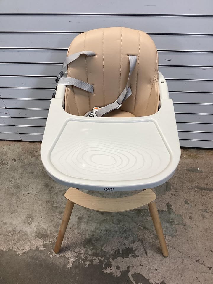 3-in-1 Convertible Wooden High Chair with Cushion