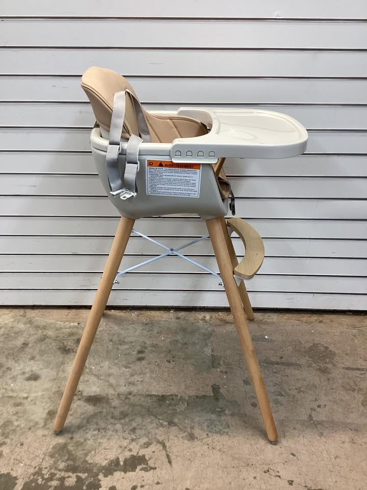 3-in-1 Convertible Wooden High Chair with Cushion