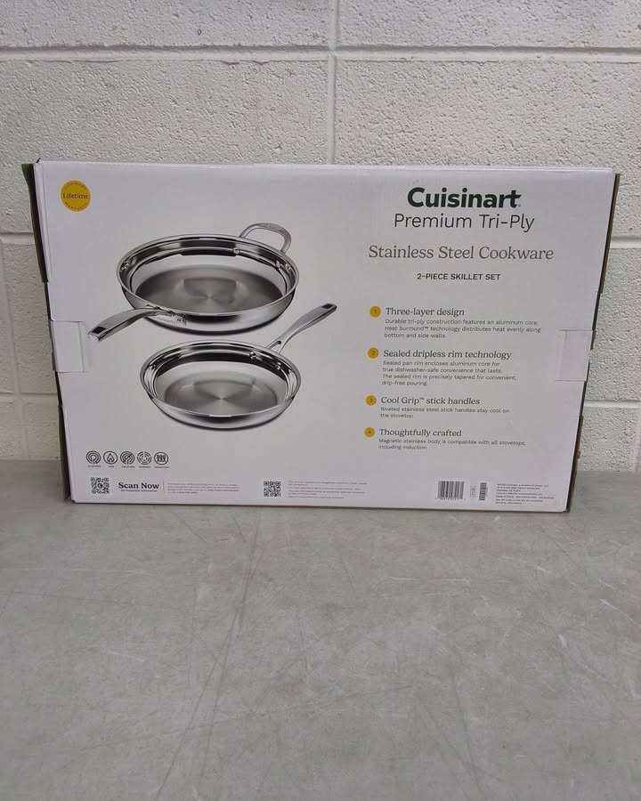 Cuisinart 2-Piece Premium Tri-Ply 10” & 12” Skillet Set