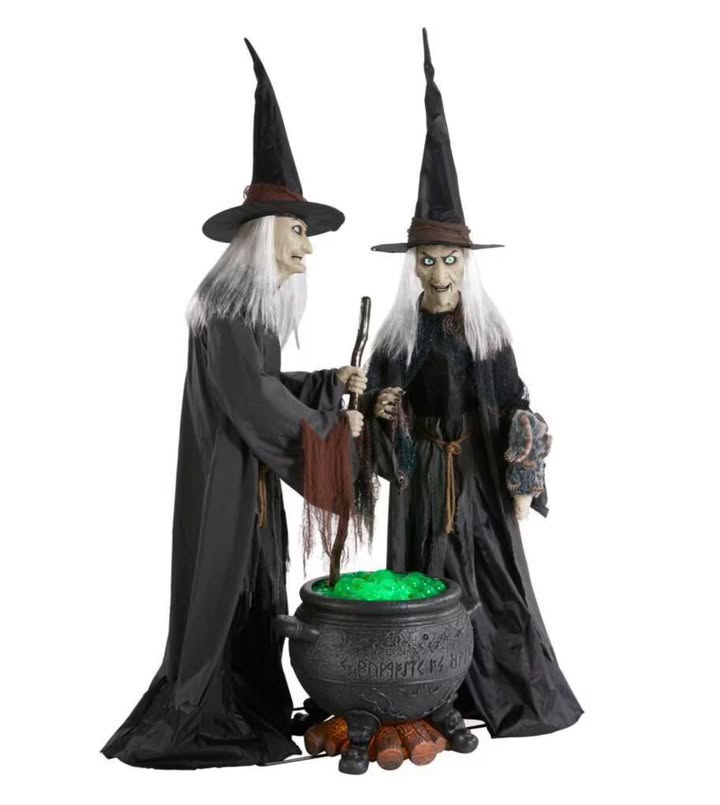 Home Accents Holiday 6.5 ft. Gruesome Grounds Animated LED Witches Scene
