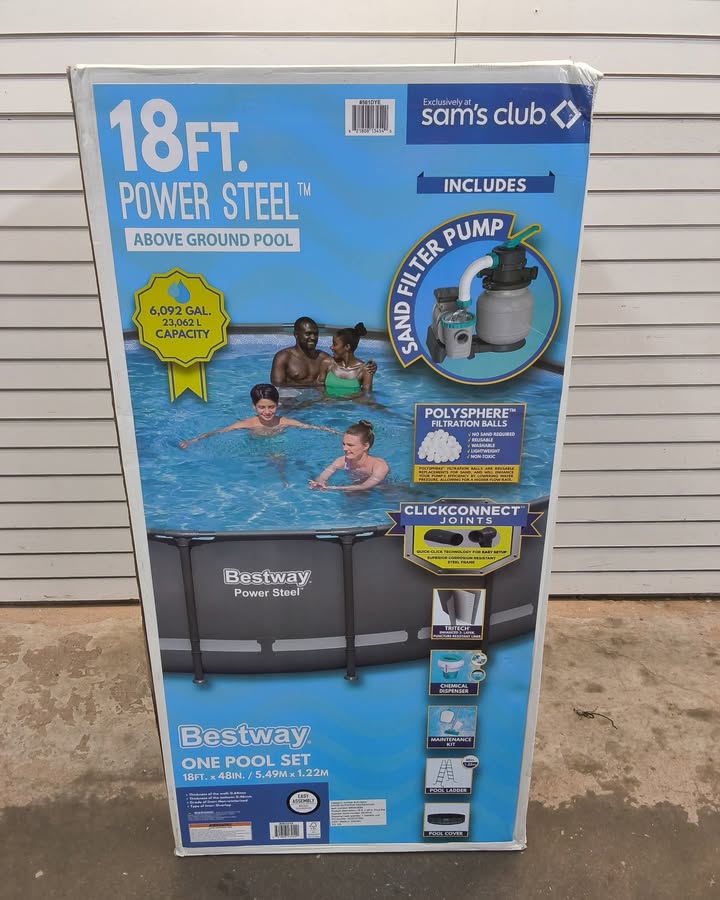 Bestway Power Steel 18’ x 48” Round Above Ground Pool Set