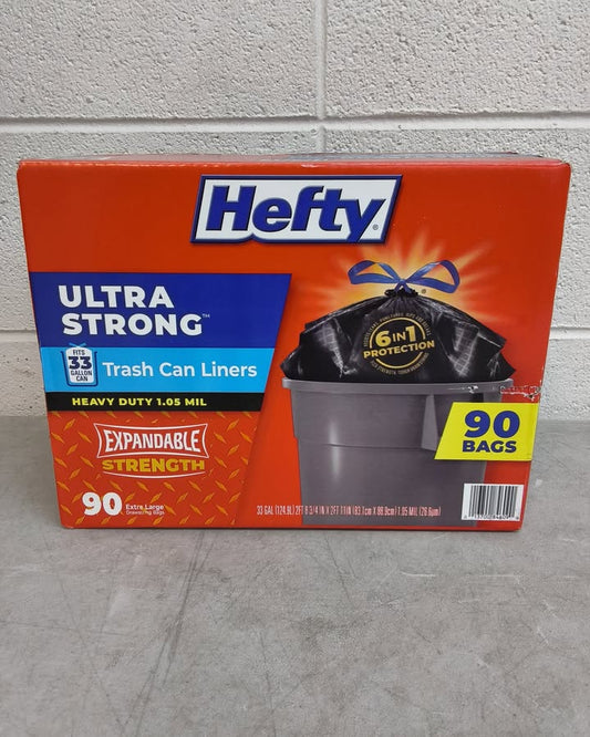 Hefty Ultra Strong Drawstring Trash Bags, Unscented 33 gal., 90 ct.