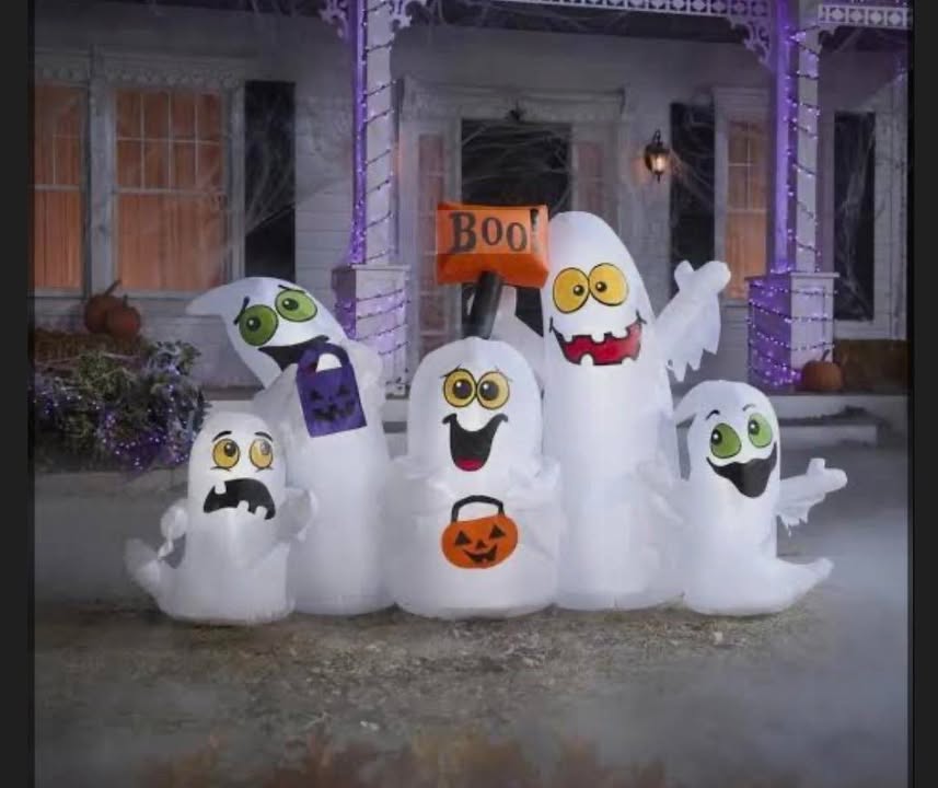 Halloween Home Accents Holiday 6.5 ft LED Lighted Inflatable Ghosts Scene