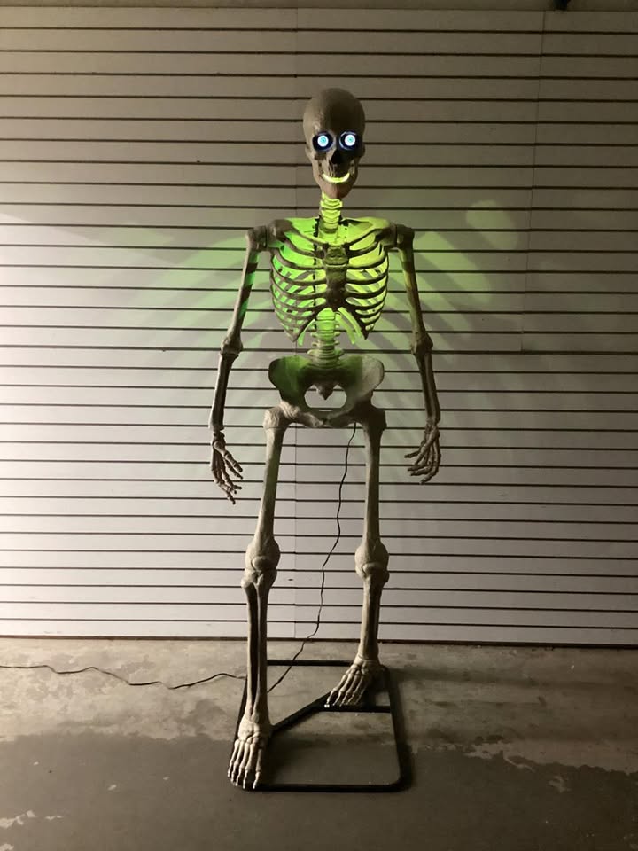 Haunted Hill Farm 8.0-Ft. Tall Motion-Activated Towering Skeleton, Premium Talking Halloween Animatronic, Plug-In