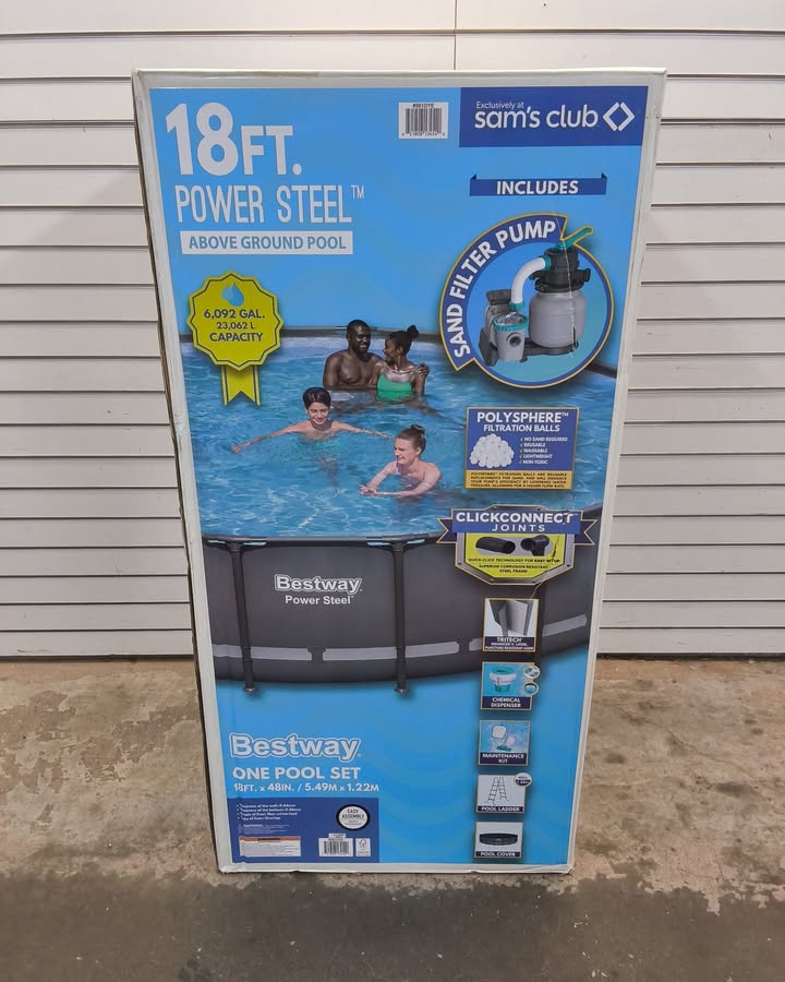 Bestway Power Steel 18’ x 48” Round Above Ground Pool Set