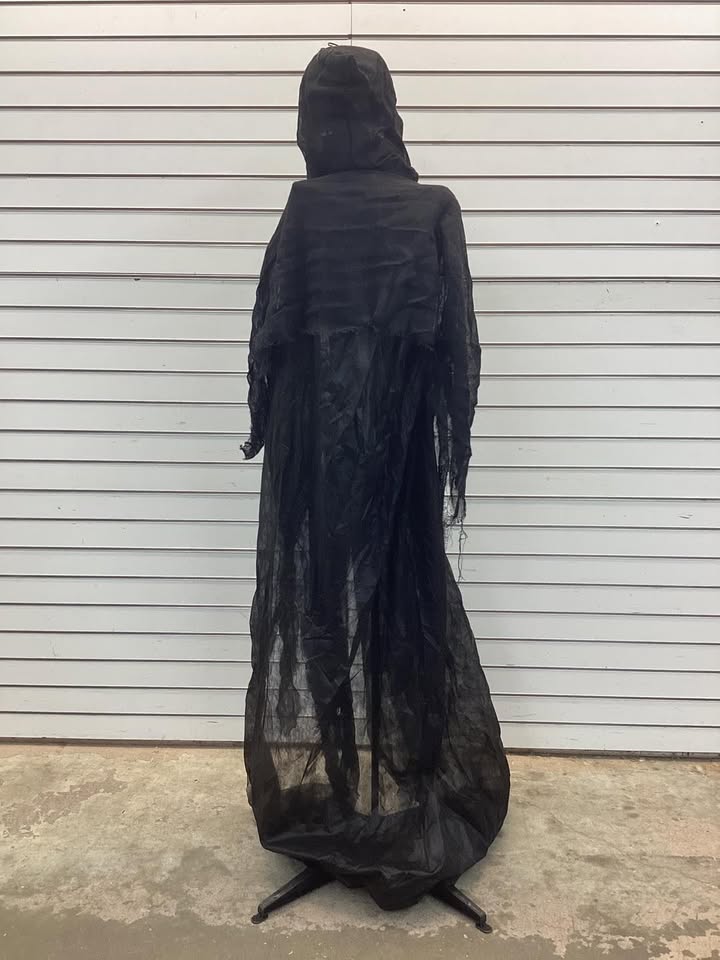 63 in. Talking Skeleton Reaper with Moving Mouth for Indoor or Outdoor Halloween Decoration, Battery-Operated, Thanatos