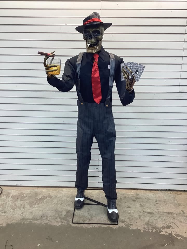 Home Accents 6.5 ft. Animated LED Jack of Spades Skeleton Animatronic