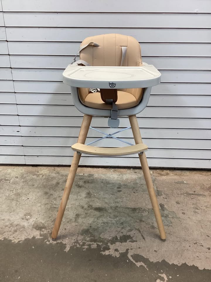 3-in-1 Convertible Wooden High Chair with Cushion