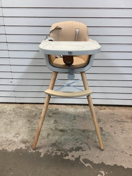 3-in-1 Convertible Wooden High Chair with Cushion
