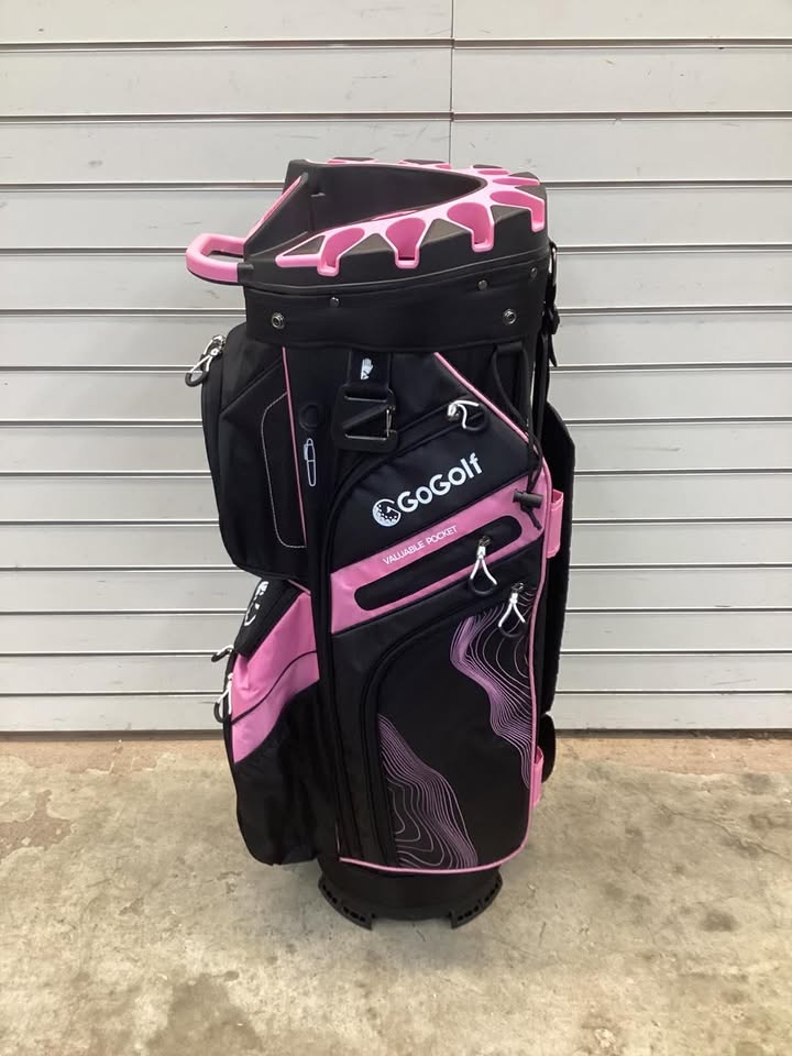 Molded Lock Top Golf Cart Bag with 14-Way Full Length Dividers and 11 Pockets