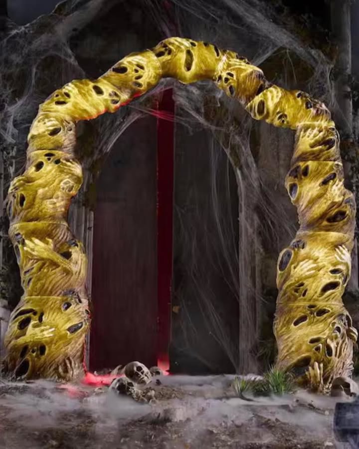 Home Accent Holiday 7 FT H 6.6 FT W Grave & Bones LED Twisted Souls Archway