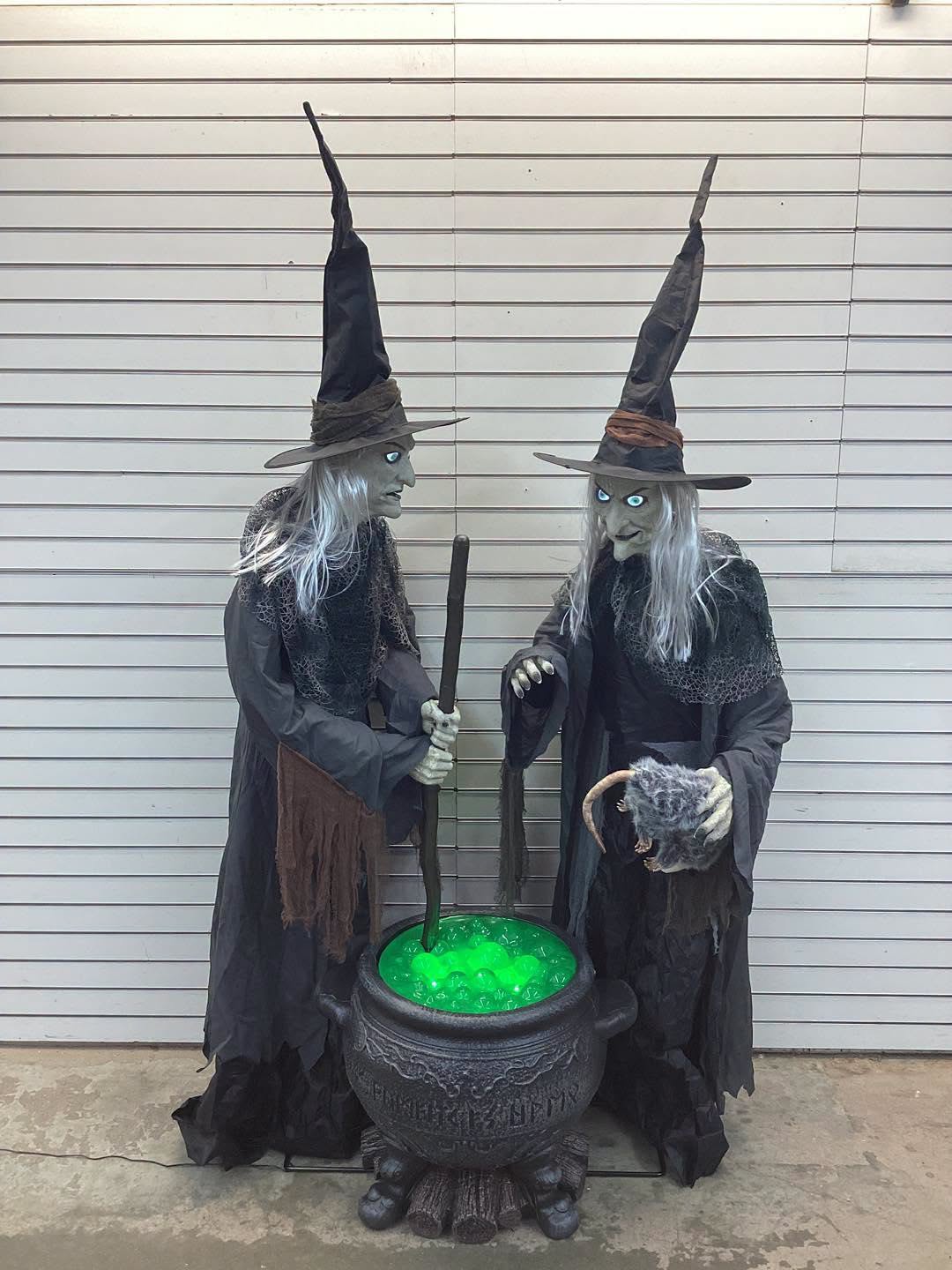 Home Accents Holiday 6.5 ft. Gruesome Grounds Animated LED Witches Scene