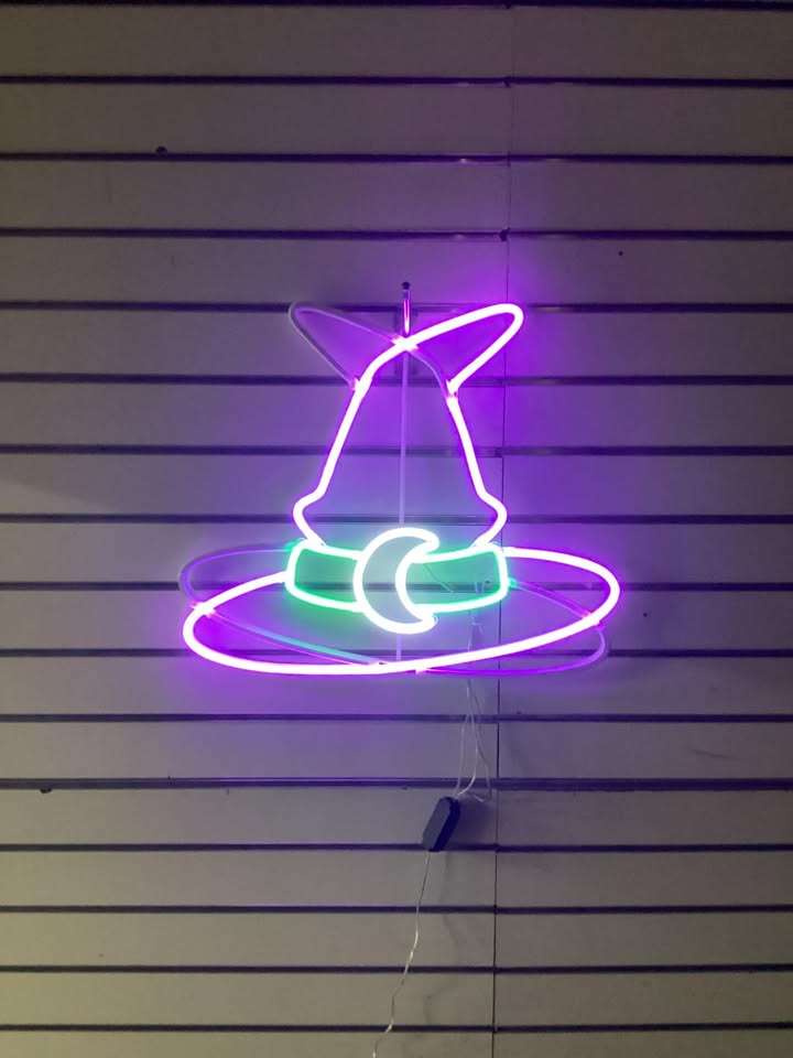 Hyde And Eek! Boutique LED Animated Witch At Neon Sign