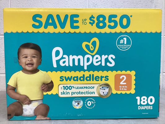 Pampers Swaddlers Diapers, Size 2 180ct