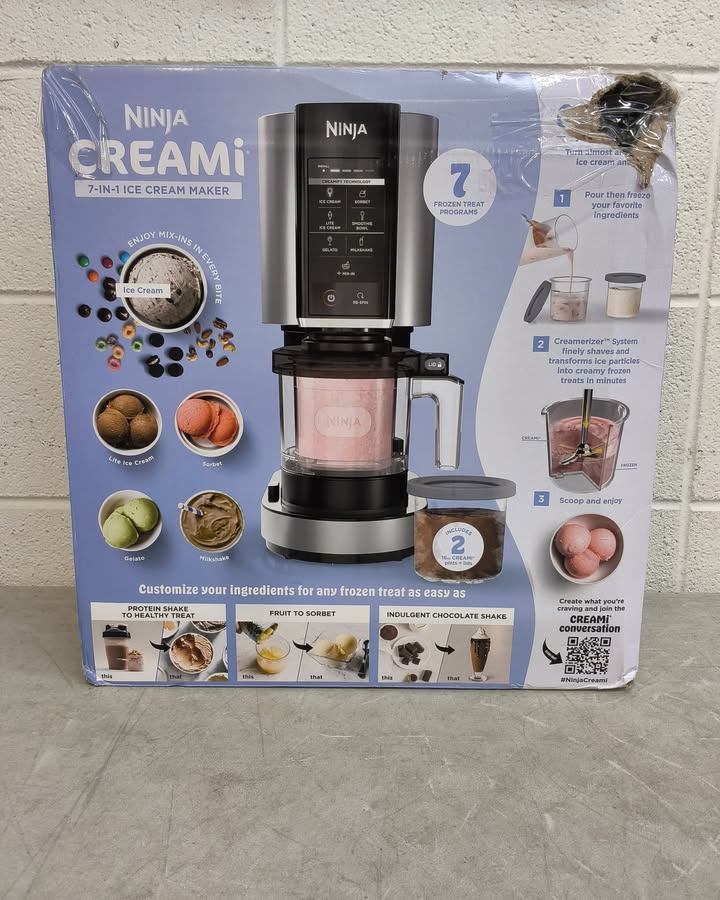 Ninja CREAMi 7-in-1 Ice Cream & Sorbet Maker with Additional Pints