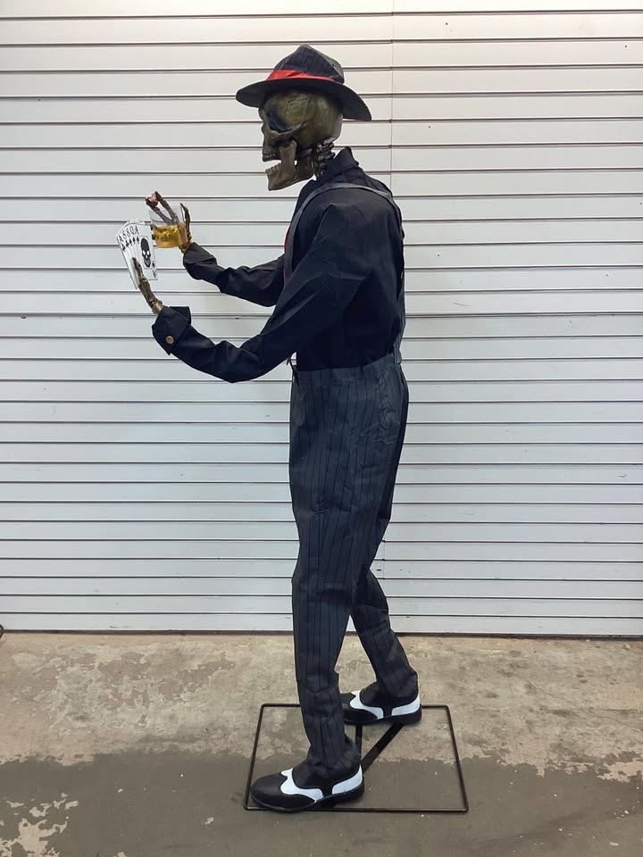 Home Accents 6.5 ft. Animated LED Jack of Spades Skeleton Animatronic