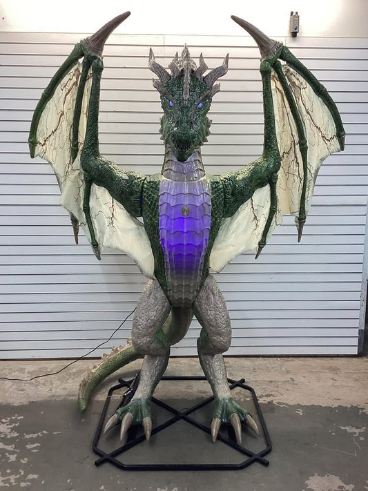 Home Accents Holiday 8 ft. Wide Gruesome Grounds Giant-Sized Color-Changing Animated LED Wyvern