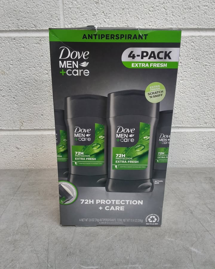 Dove Men+Care Antiperspirant Deodorant Stick, Extra Fresh, 2.6 oz., 4 pk.
