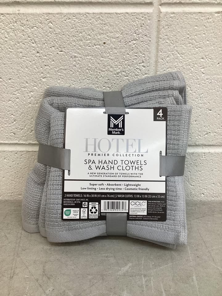 Member's Mark 4-Pack Hotel Premier Collection Spa Hand/Wash Towel Set