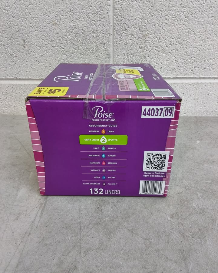 Poise Daily Incontinence Panty Liners, 2 Drop Very Light, 132 ct.